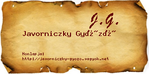 Javorniczky Győző névjegykártya
